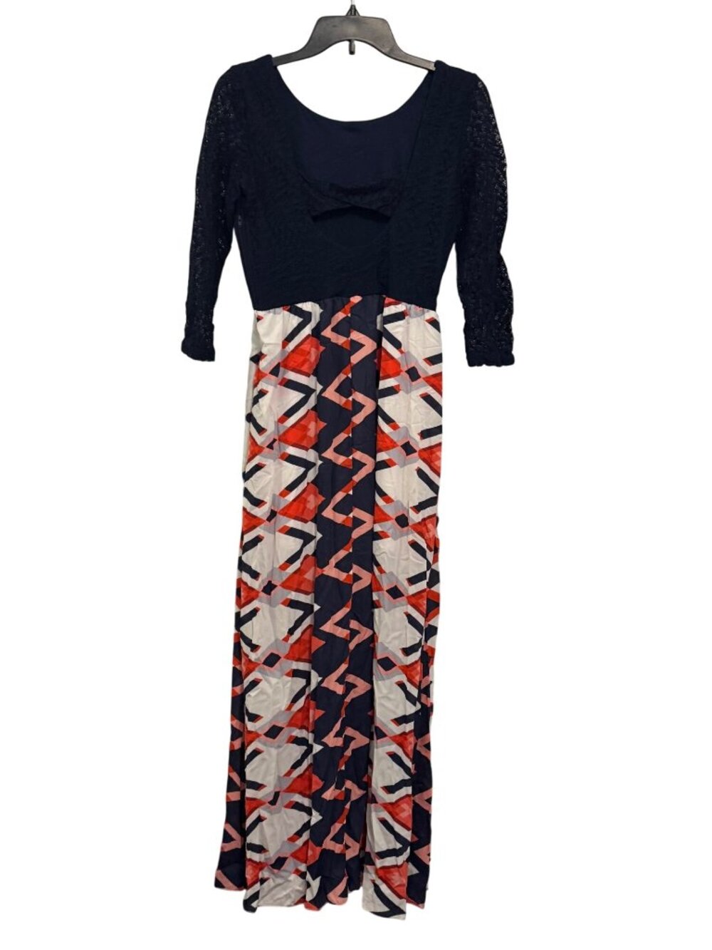 Emerald Sundae Womens Navy Lace Top & Geometric Print Maxi Dress Size 5 - Picture 2 of 7